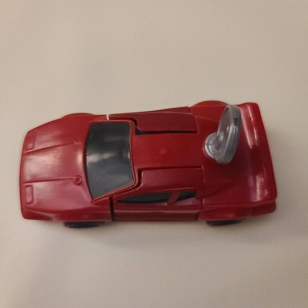 Vintage McDonald's Mattel Hot Wheels 1993 DeLorean Red Plastic Turn Key Car